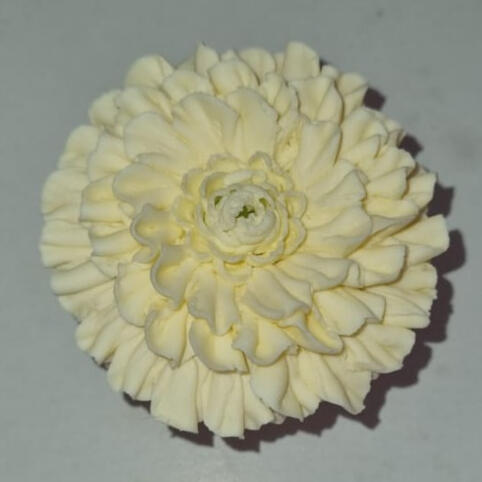 White Dahlia Cupcake Flower