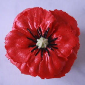 Red Poppy Cupcake Flower